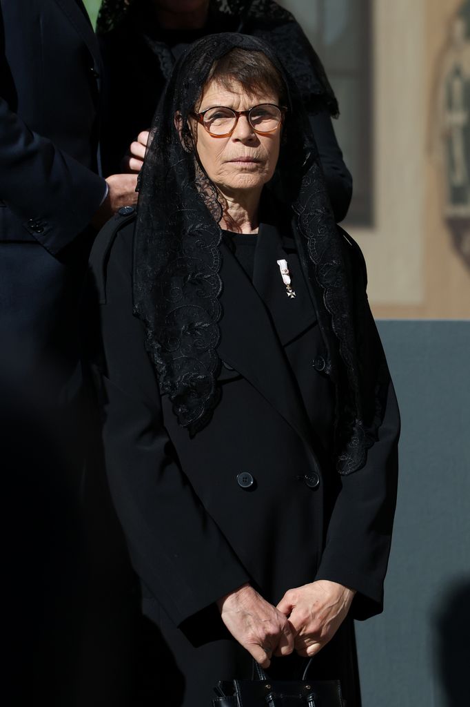 Estefanía de Mónaco en la visita del Papa León XIV a Mónaco, 2026.