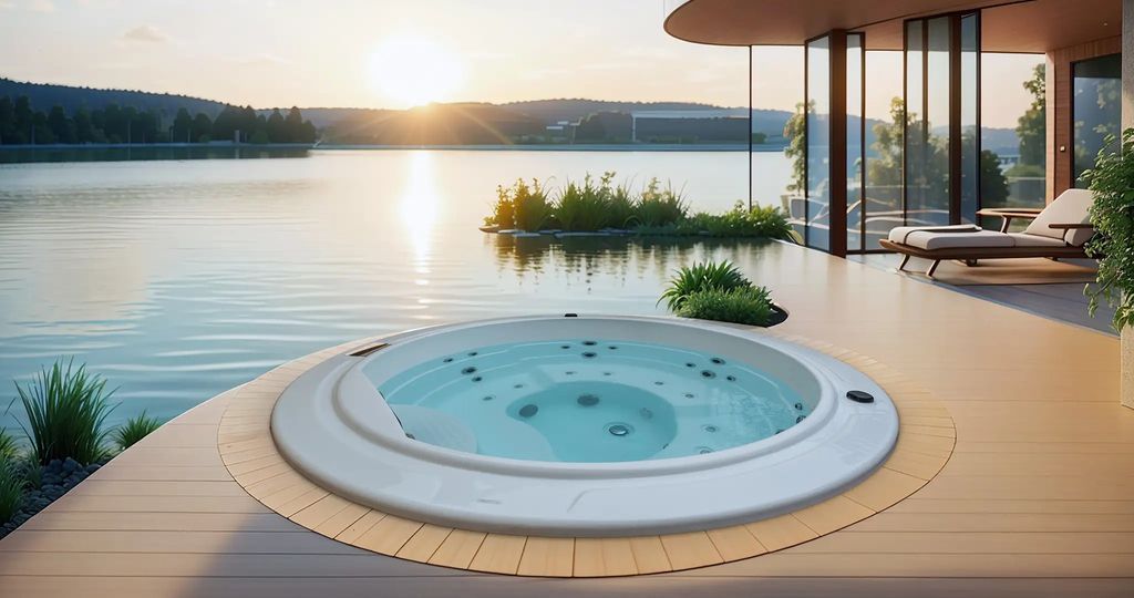 Jacuzzi de exterior redondo