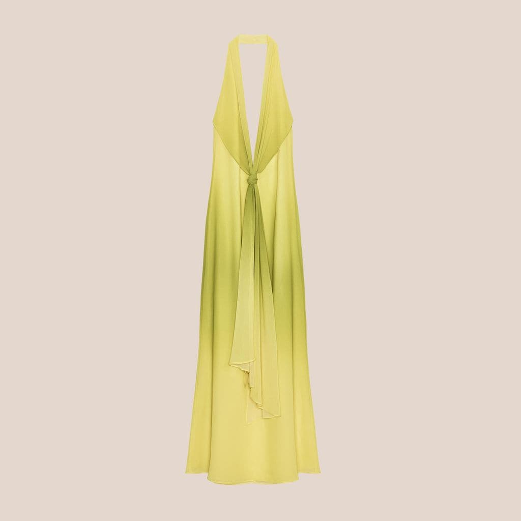 VESTIDO LARGO NUDO ESTAMPADO DE ZARA