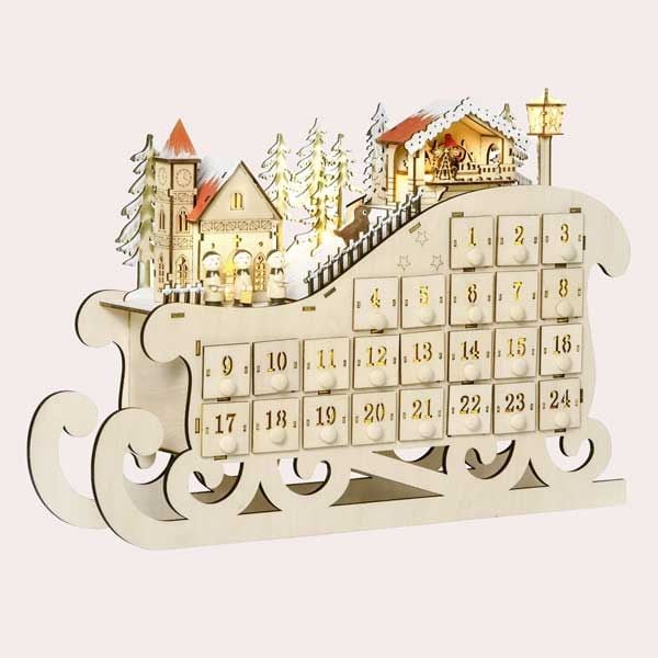 HOMCOM Calendario de Adviento de Navidad con Luces LED