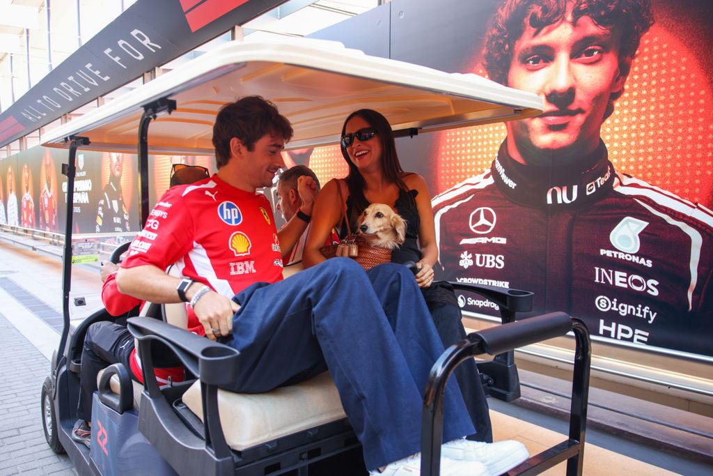 Charles Leclerc y su mujer Alexandra en el Madring este sábado