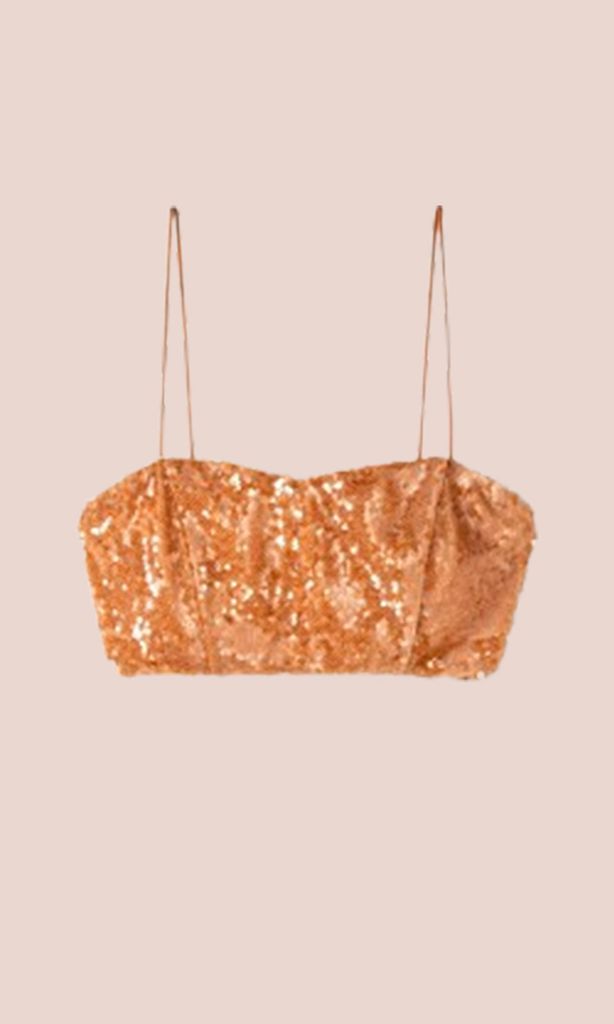 Top mini de lentejuelas (25,99 euros)