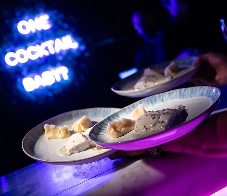 Uno de los platos de pescado servidos durante la cena benéfica