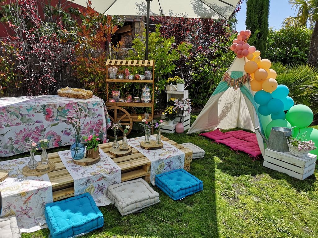 Jardín decorado para una fiesta