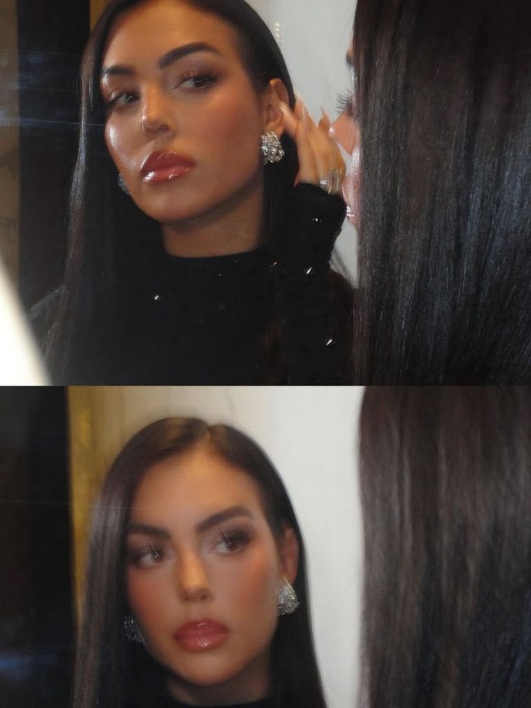 Georgina Rodríguez mostró a detalle su maquillaje para esta noche