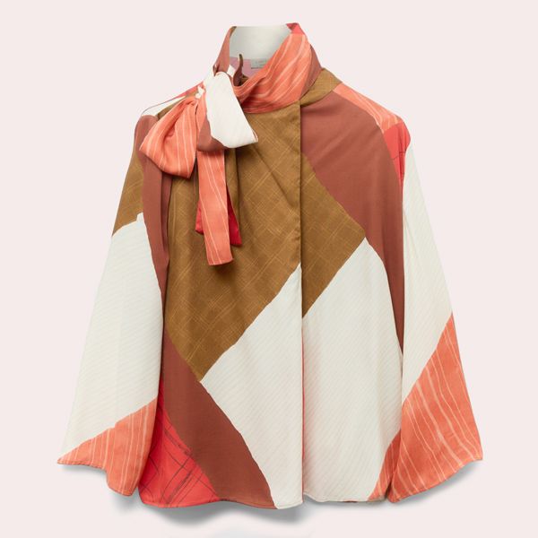 Blusa mujer lazada cuadros