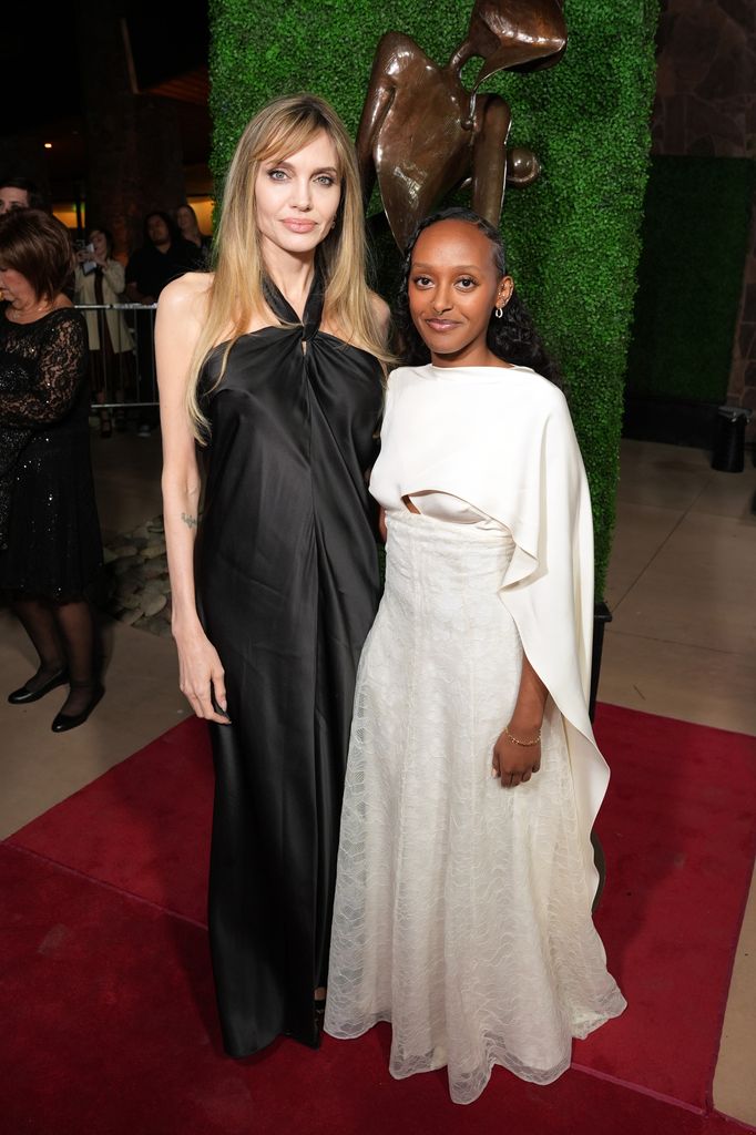 PALM SPRINGS, CALIFORNIA - JANUARY 03: (L-R) Angelina Jolie and Zahara Marley Jolie attend the 36th Annual Palm Springs International Film Awards at Palm Springs Convention Center on January 03, 2025 in Palm Springs, California. (Photo by Presley Ann/Getty Images for Palm Springs International Film Society)