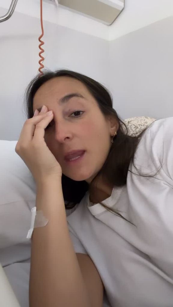 Lucía Pombo desde la cama del hospital