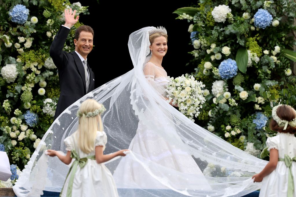 La princesa Marie Caroline de Liechtenstein, vestida de novia