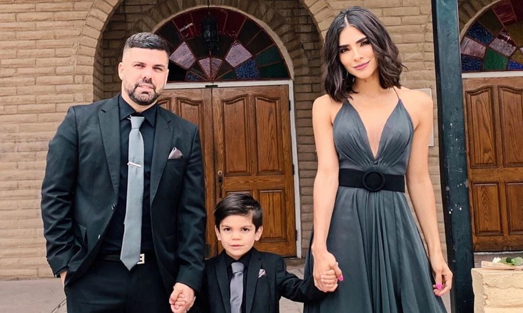 Alejandra Espinoza y su familia: Aníbal Marrero y su hijo Matteo