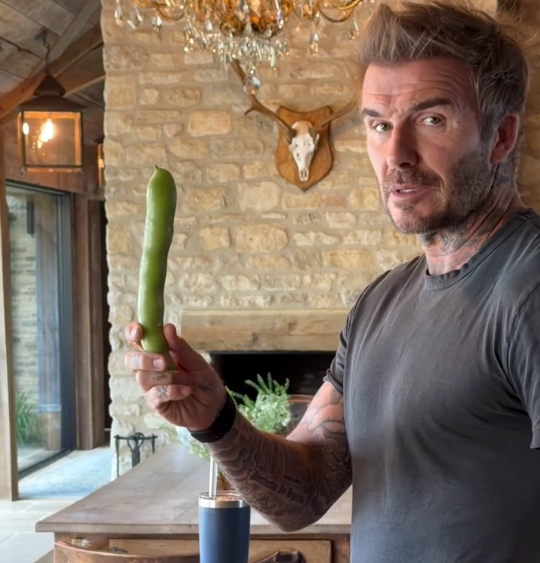 David Beckham tiene huerta propia en su finca de la campiña inglesa, en la zona de los Cotswolds (Inglaterra),