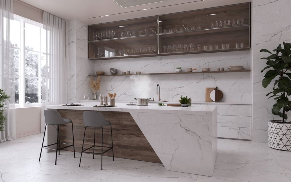 Cocina con sistema de inducción invisible