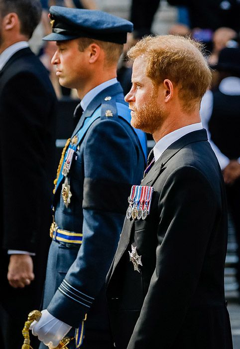 principe harry en el cortejo fúnebre con guillermo