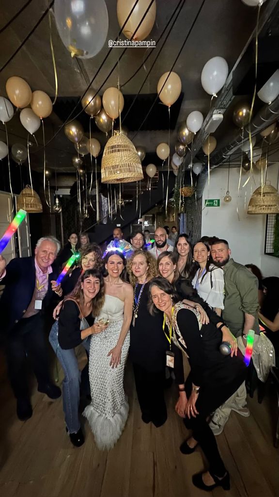 Cristina Pampín junto a sus compañeros 