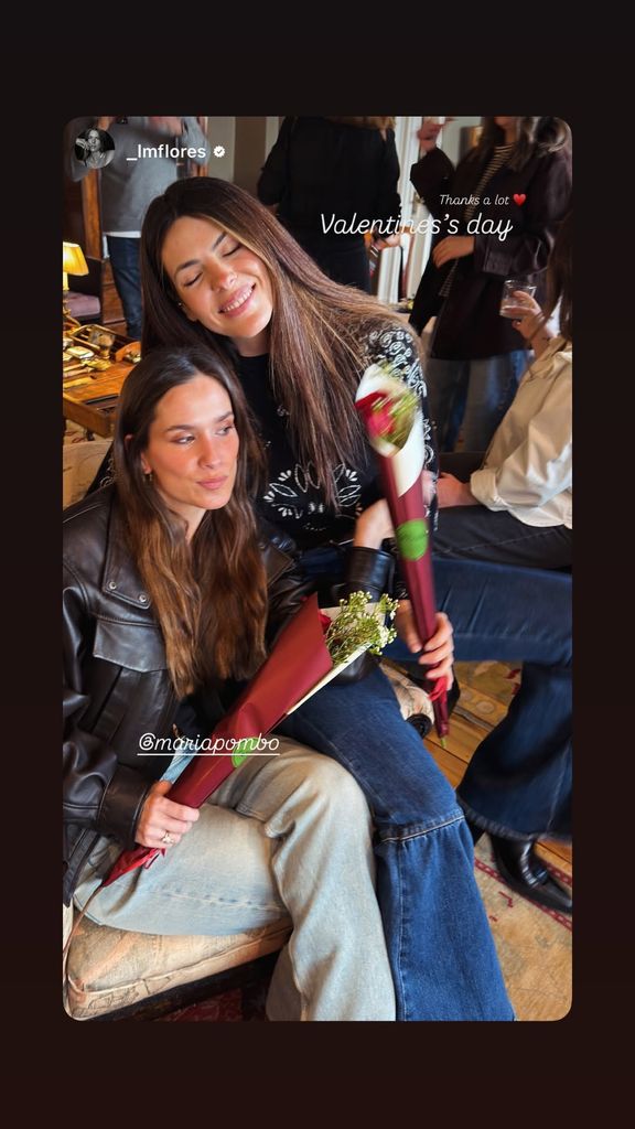 María Pombo y Laura Matamoros en el cumpleaños de Marc Márquez
