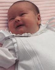 Primer plano de la pequeña Valentina, hija de Jorge Salati y Ana Lorenzo, nacida en 2001