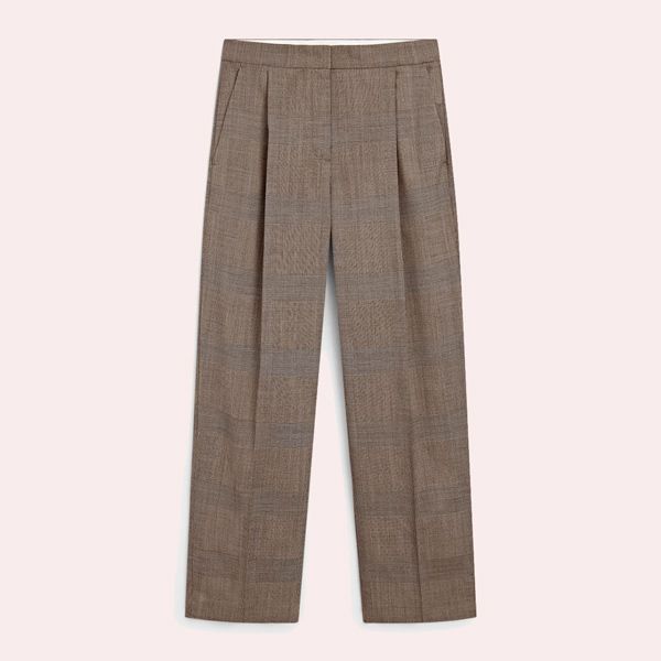 Pantalón traje cuadros lana