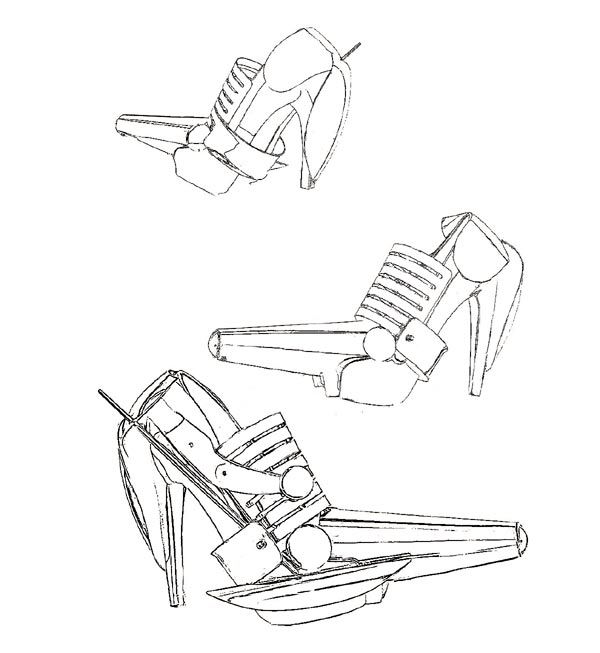 Boceto de los zapatos de Cristina Pedroche