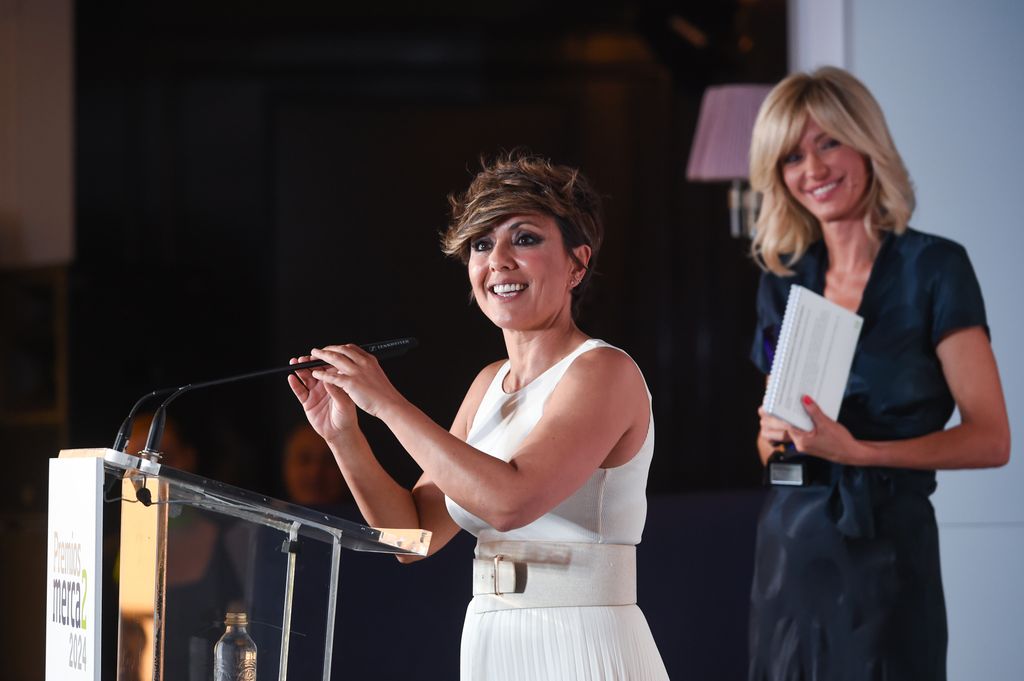 Sonsoles Onega, durante su discurso de agradecimiento en la gala conducida por Susanna Griso