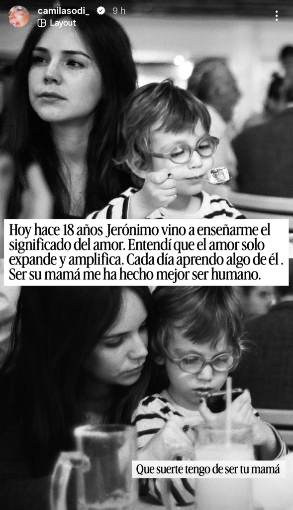Camila Sodi compartió un sentido mensaje por el cumpleaños 18 de su hijo Jerónimo.