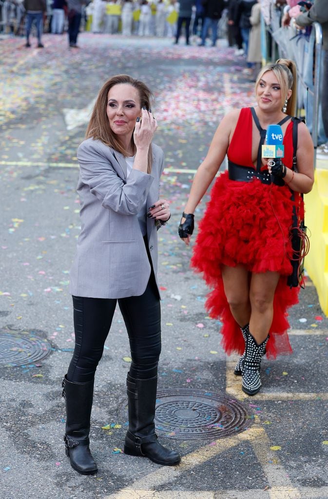 Rocío Carrasco y Marta Riesco en el estreno de 'La familia de la tele'