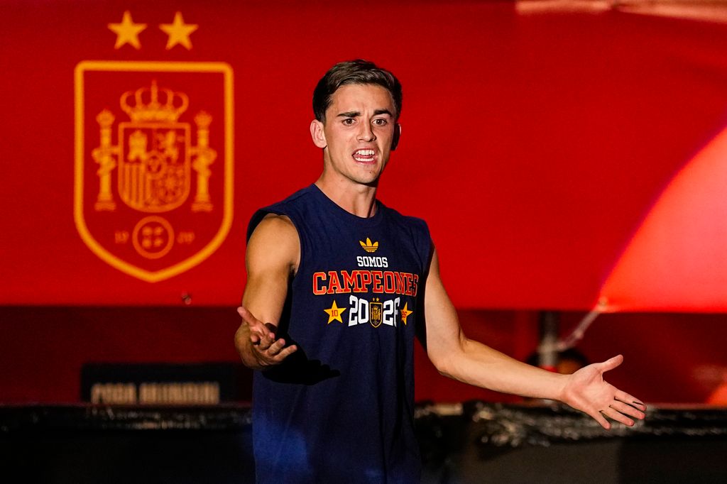 Gavi en la celebración del mundial