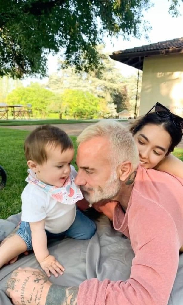 Gianluca Vacchi, Sharon Fonseca y su hija Blu Jerusalema