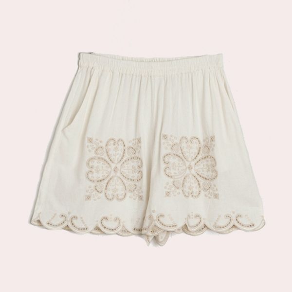Pantalón de mujer corto cintura engomada Crudo Indi & Cold