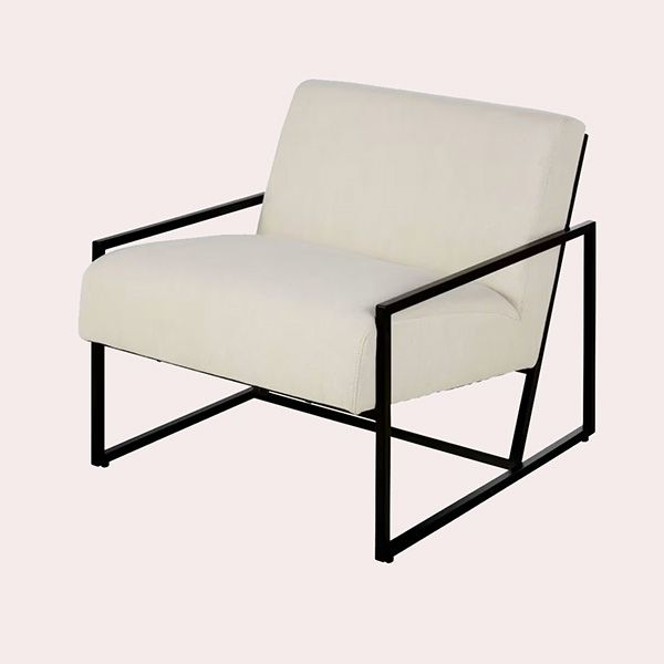 Citizen Sillón de Algodón Beige y Patas de Acero Negro
