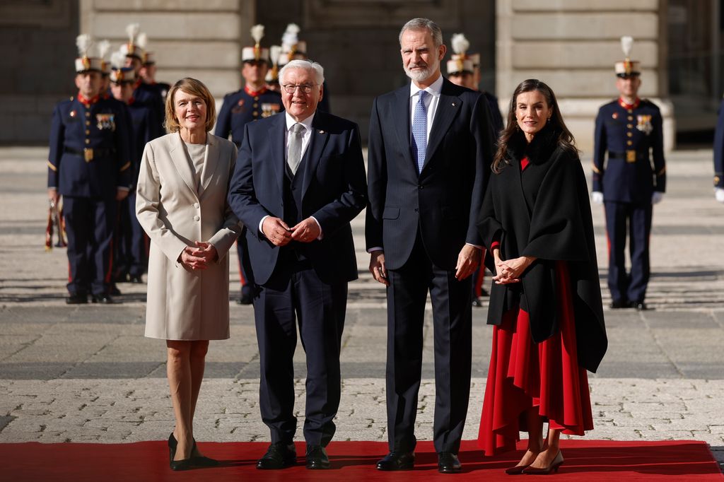 Los Reyes reciben al Presidente de Alemania y la Primera Dama en el Palacio Real de Madrid

