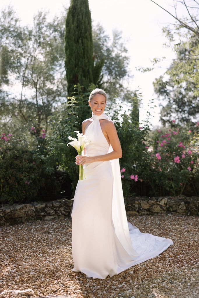 La bailarina y empresaria, con su vestido de novia