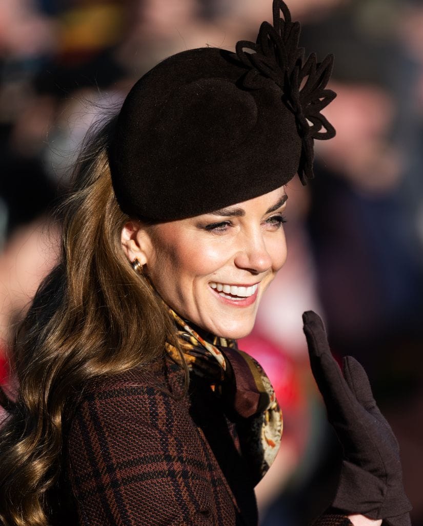 Kate Middleton, princesa de Gales, en la misa de Navidad, 2025.