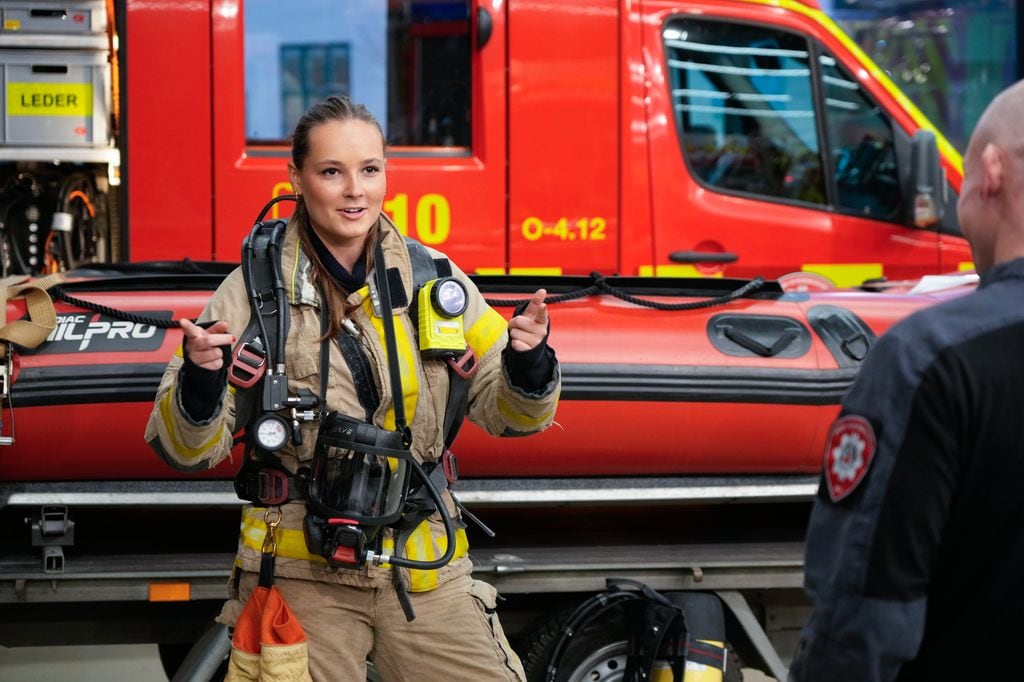 Imagen de la princesa Ingrid Alexandra en el parque de bomberos de Sentrum de Oslo este 16 de diciembre
