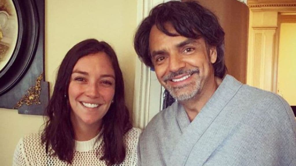Regina Blandón durante una visita que le hizo a Eugenio Derbez mientras él grababa una películas en Los Ángeles.