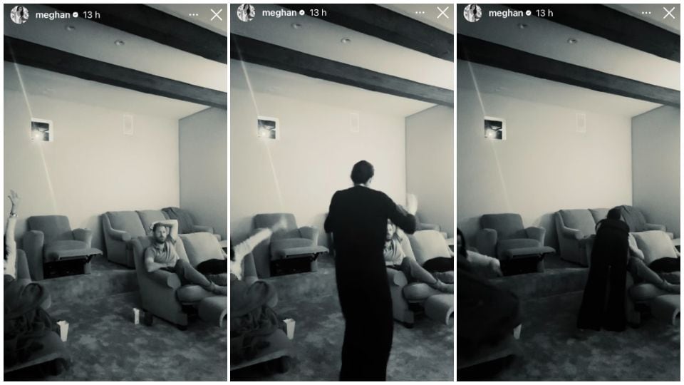 Meghan Markle y el príncipe Harry vieron la final de la Serie Mundial y celebraron con un tierno beso.