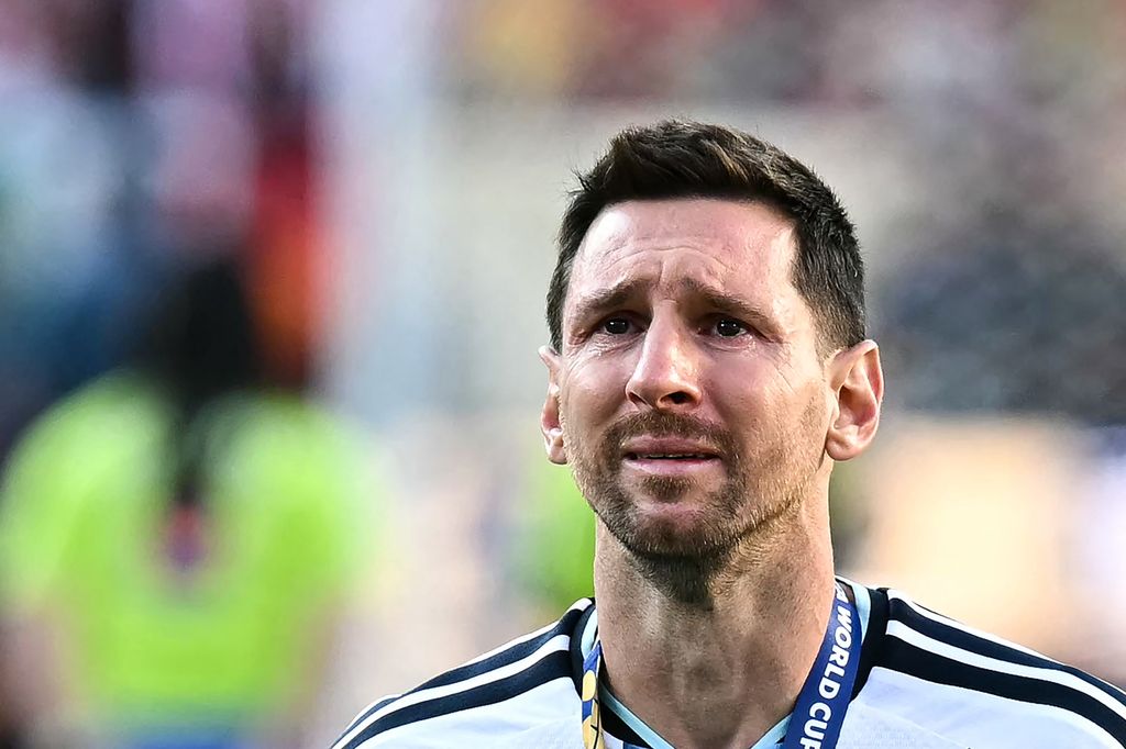 Lionel Messi lloró tras el pitazo final del juego contra España.