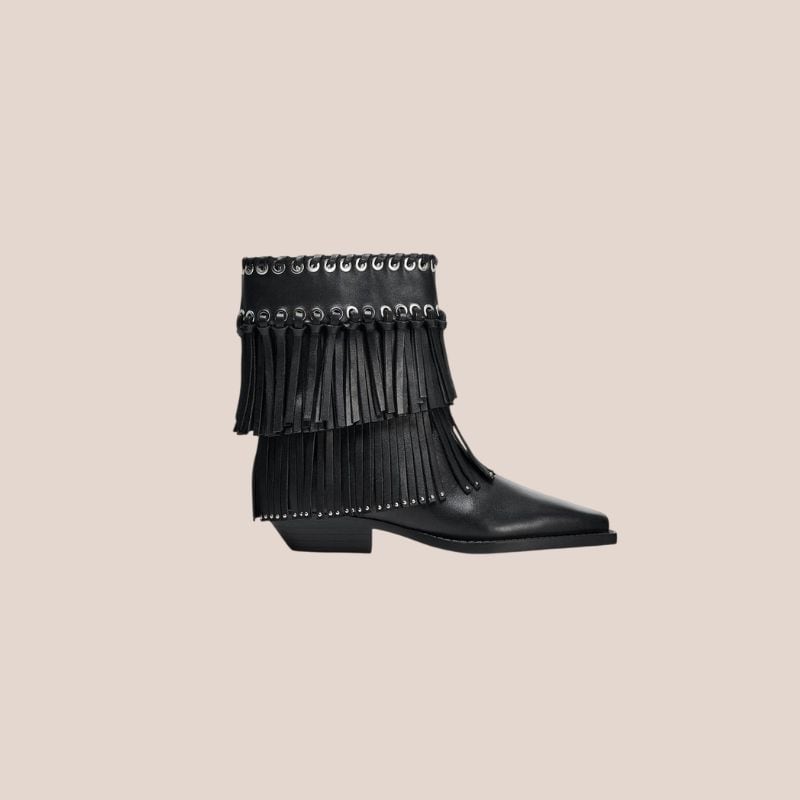 botines de flecos