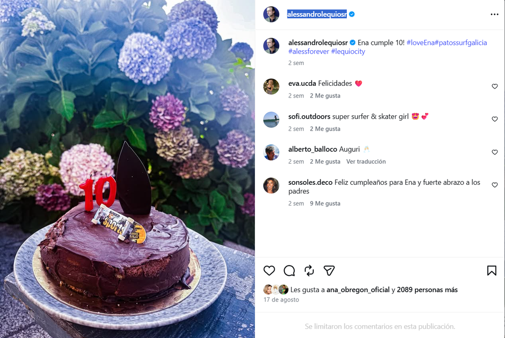 La tarta de chocolate por el décimo cumpleaños de Ena