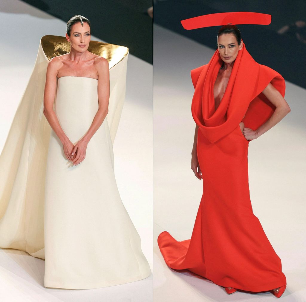 Nieves Álvarez en el desfile de Stephane Rolland Alta Costura