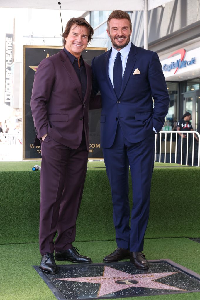 Tom Cruise y David Beckham junto a la estrella del británico