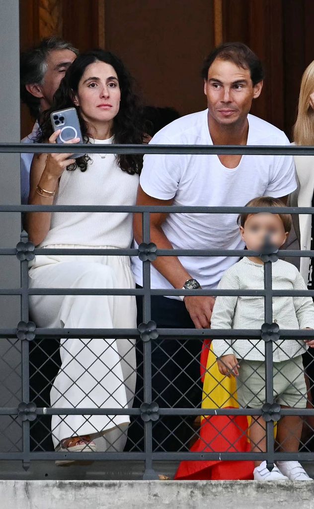 Rafael Nadal con su esposa Mery Perelló y su hijo Rafa