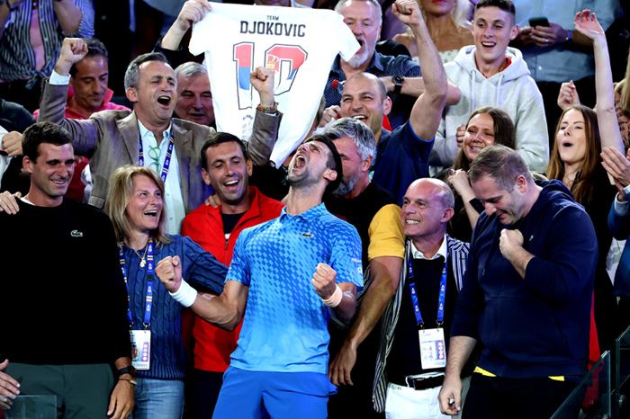 Novak Djokovic celebra el triunfo