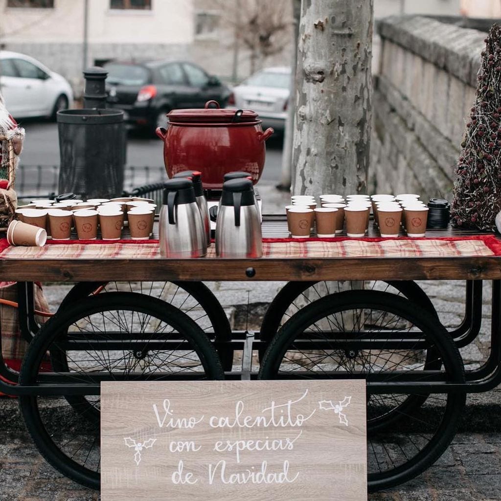 Decoración de bodas de Navidad corner de vino