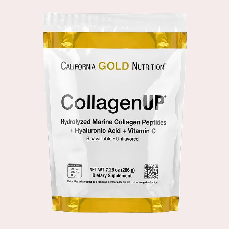 California Gold Nutrition CollagenUP® Péptidos de colágeno marino hidrolizado con ácido hialurónico y vitamina C