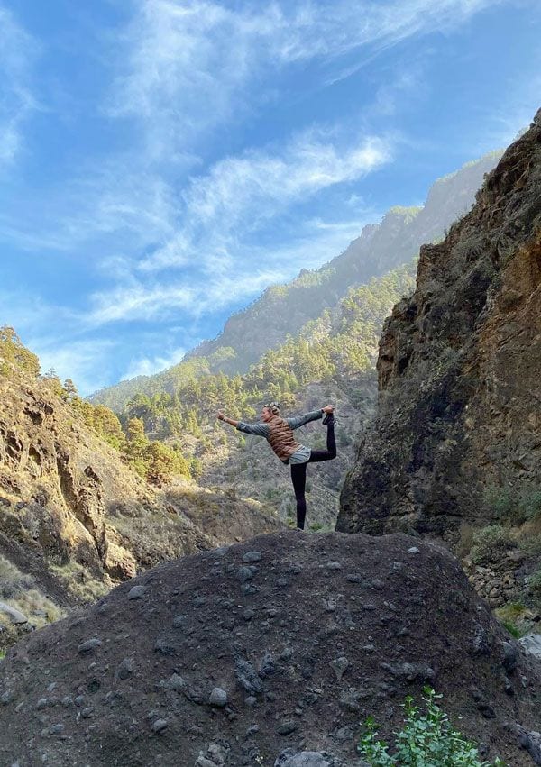 María de León en la Caldera de Taburiente