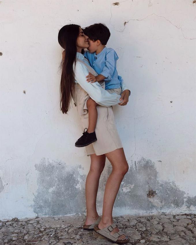 María García de Jaime con su hijo Tomi