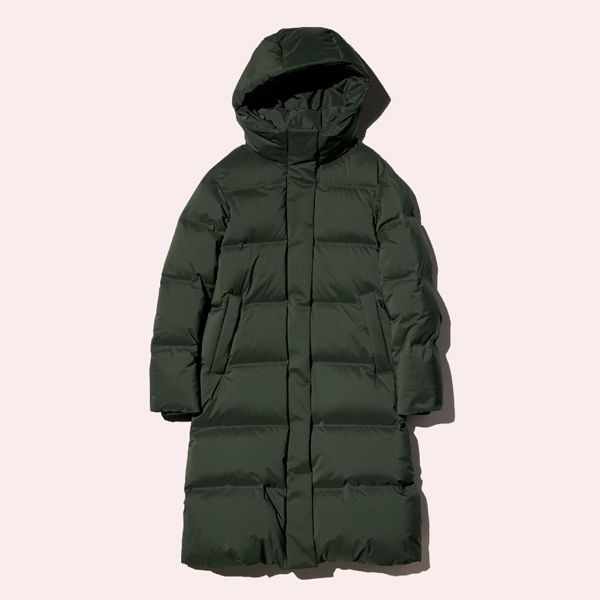 Abrigo largo plumas sin costuras