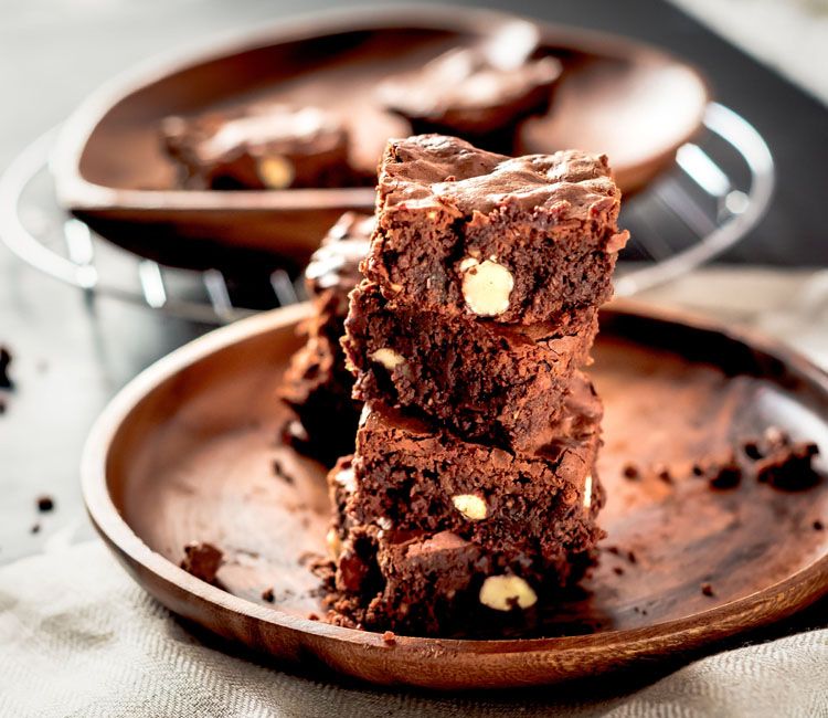 'Brownie' de café con nueces