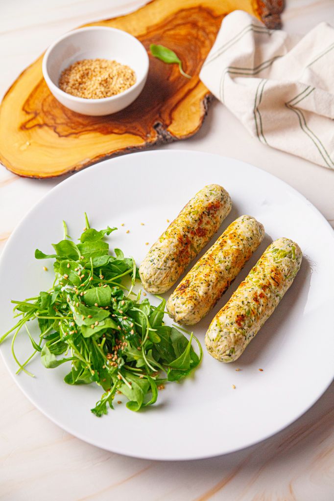 Salchichas caseras de pollo y brócoli