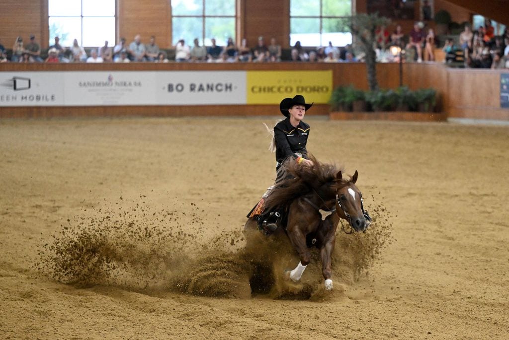 Gina María Schumacher en el campeonato mundial de Reining